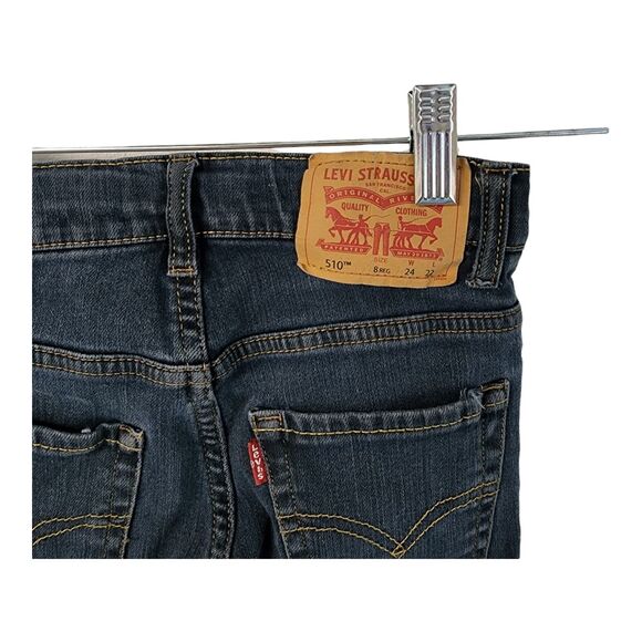 Girls Levi's 510 Skinny Jeans Size 8 Adjustable Waist Stretch Denim 24x22 - Picture 6 of 10